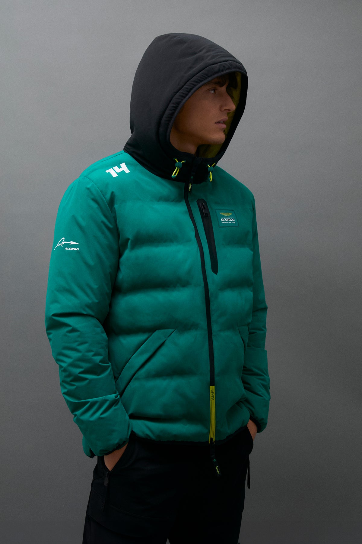 Aston Martin F1 Team x Kimoa Padded Puffy Jacket green